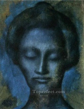 Pablo Picasso Painting - Head of a Woman 2 1901 Pablo Picasso